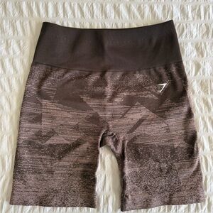 Gymshark Women's Brown Patterned Bike Shorts